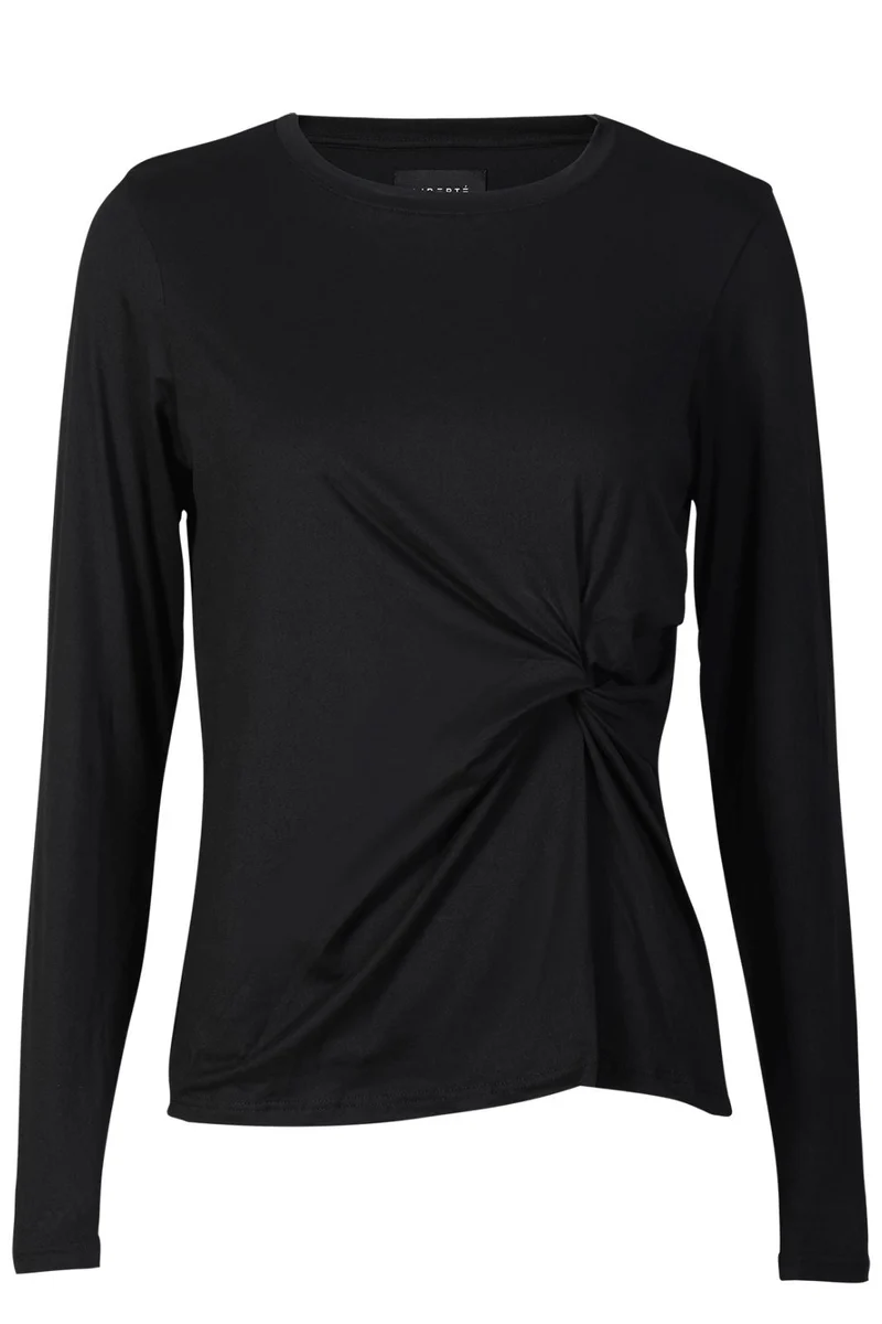 Liberte - Alma-Ls-Twist-Tshirt 22148 - Black