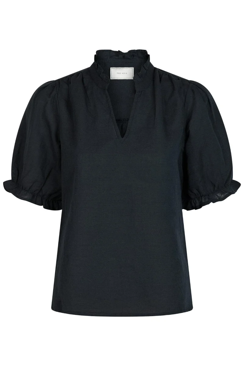 Neo Noir - Odesa Linen Blouse 160264 - 141 - Navy