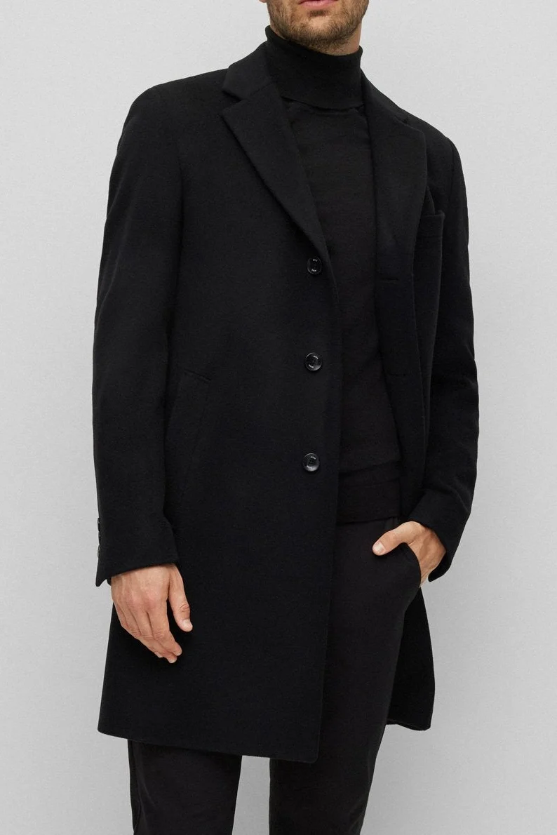 BOSS Hyde Cashmere Coat - Black