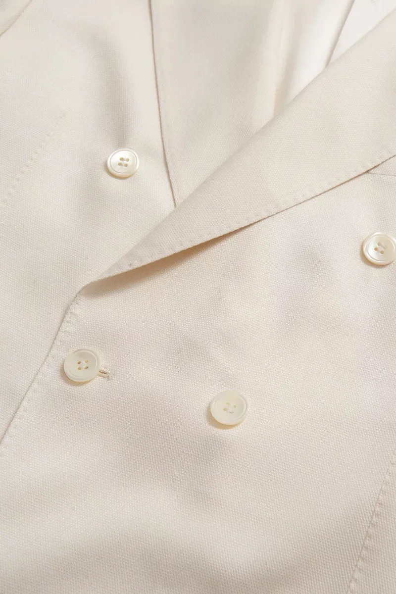 OSCAR JACOBSON Regular Fit Silk DB Suit - Off White