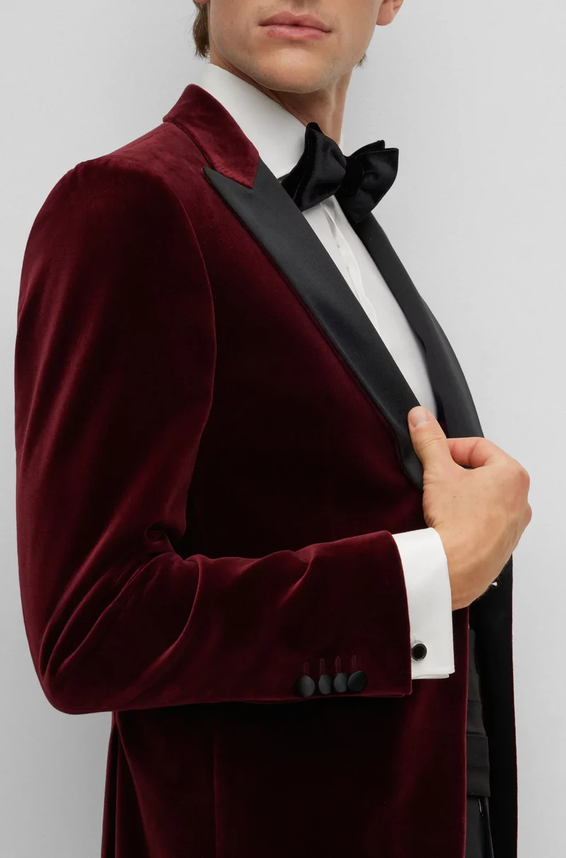 BOSS Hutson Tuxedo Blazer - Wine Red