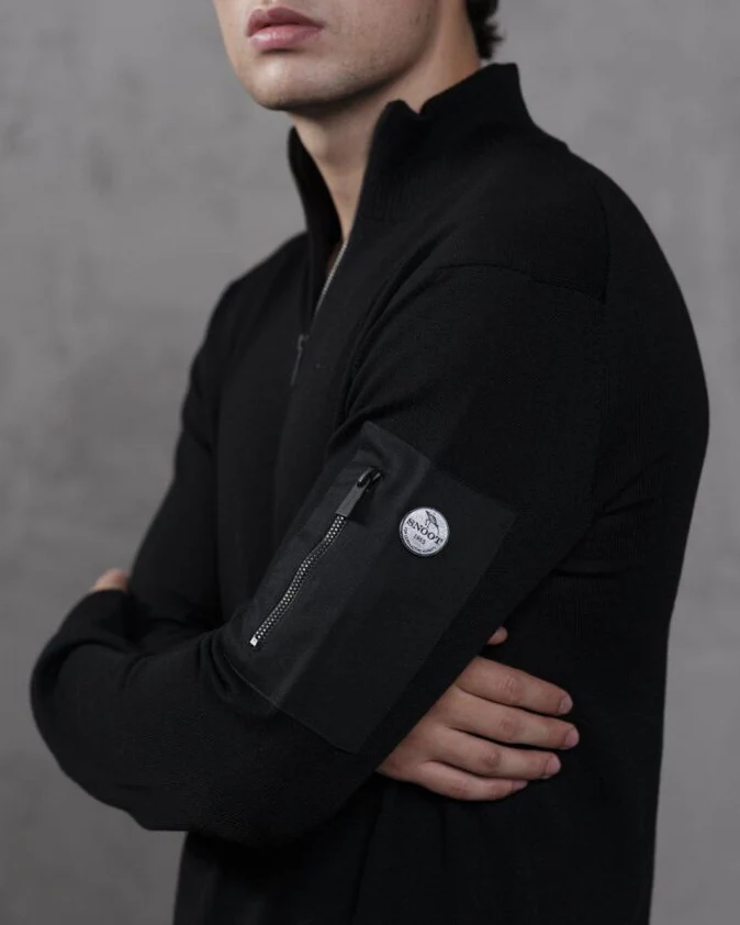 SNOOT Lucca Merino Half-Zip - Black
