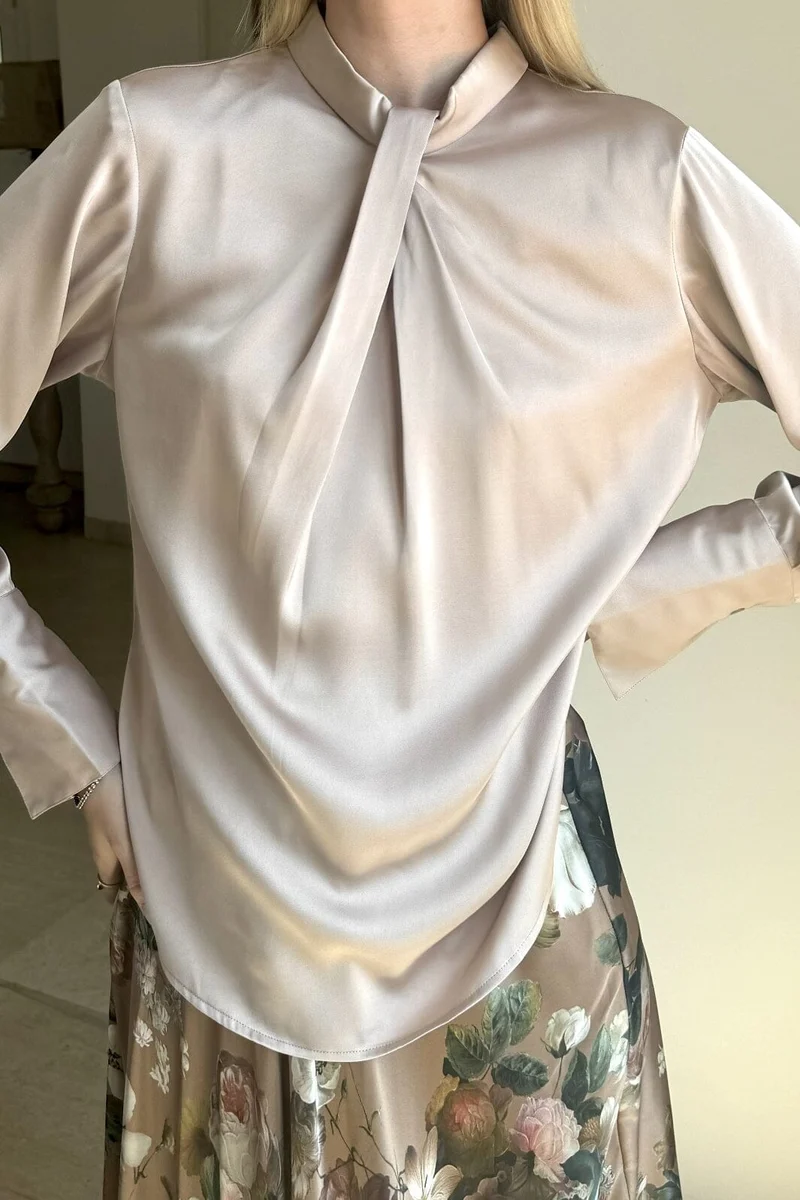 Karmamia - Tara Blouse - Hammered Ivory