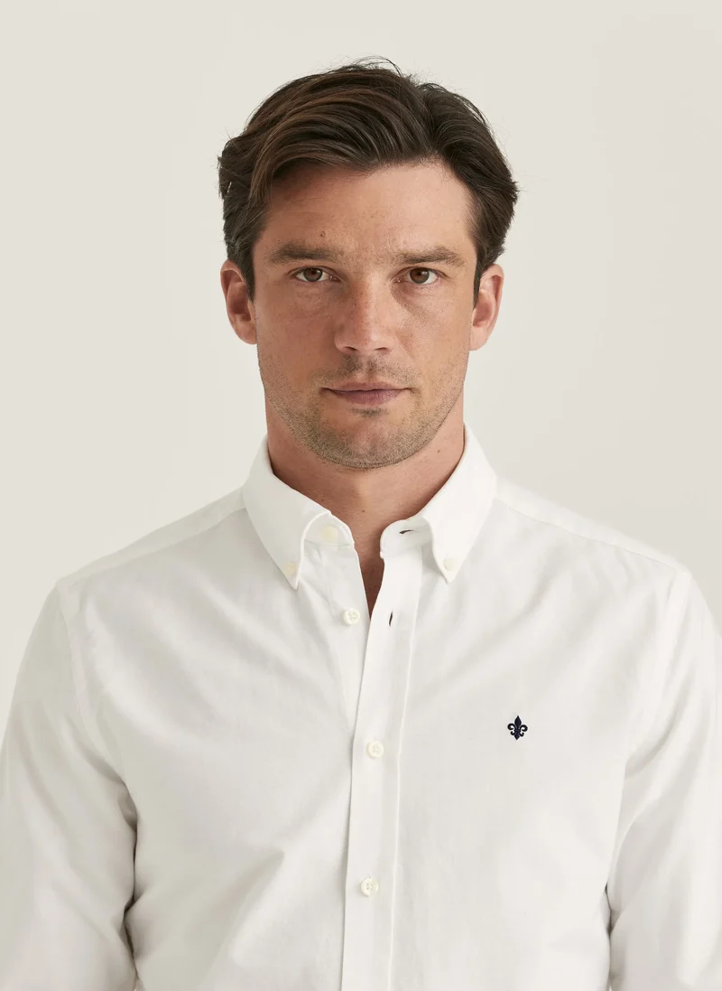 MORRIS Oxford Button Down Shirt - White