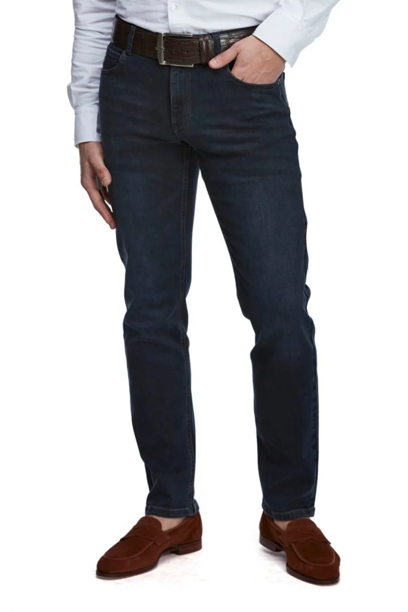 HANSEN & JACOB Cape Town Silk Touch Denim Jeans - Dark Blue