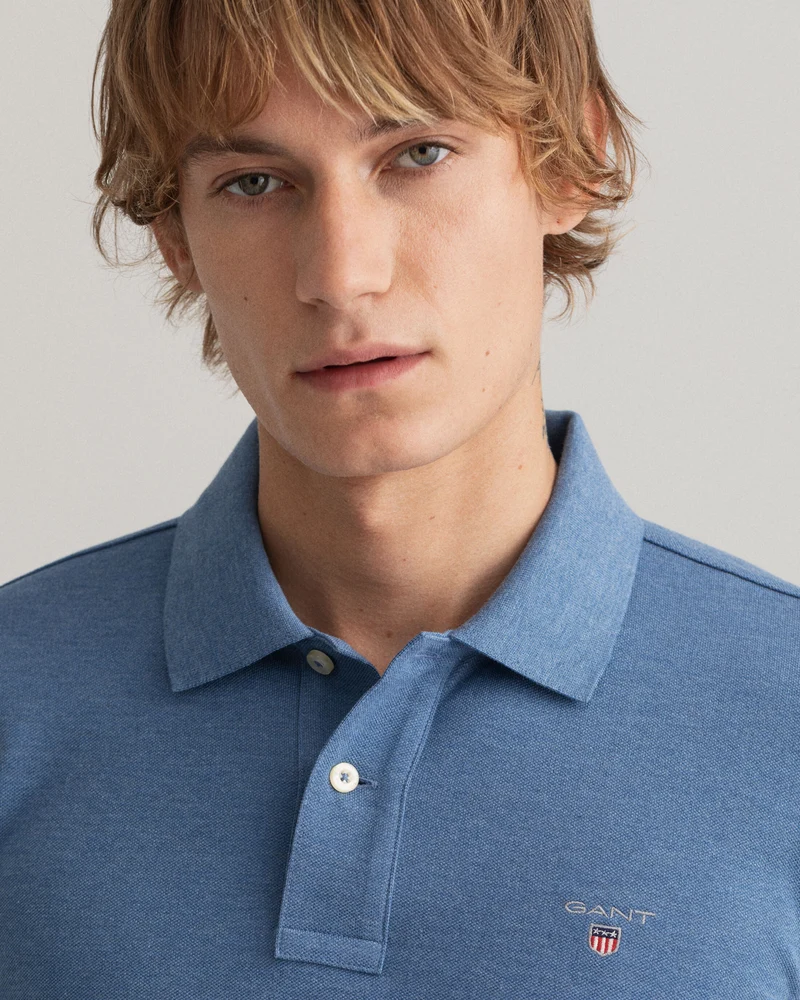 GANT Shield Polo Shirt - Denim Blue Melange