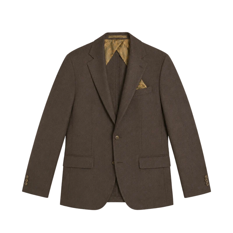 6135 Hopsack Sherman Napoli - Dark Brown