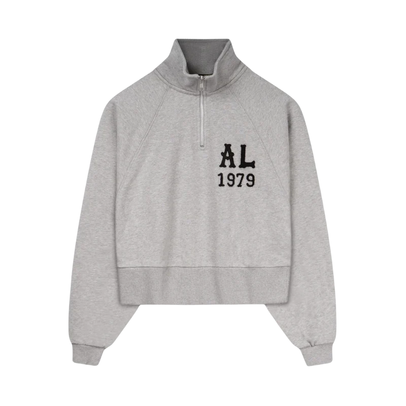 Cropped Ivy Half Zip - American Grey