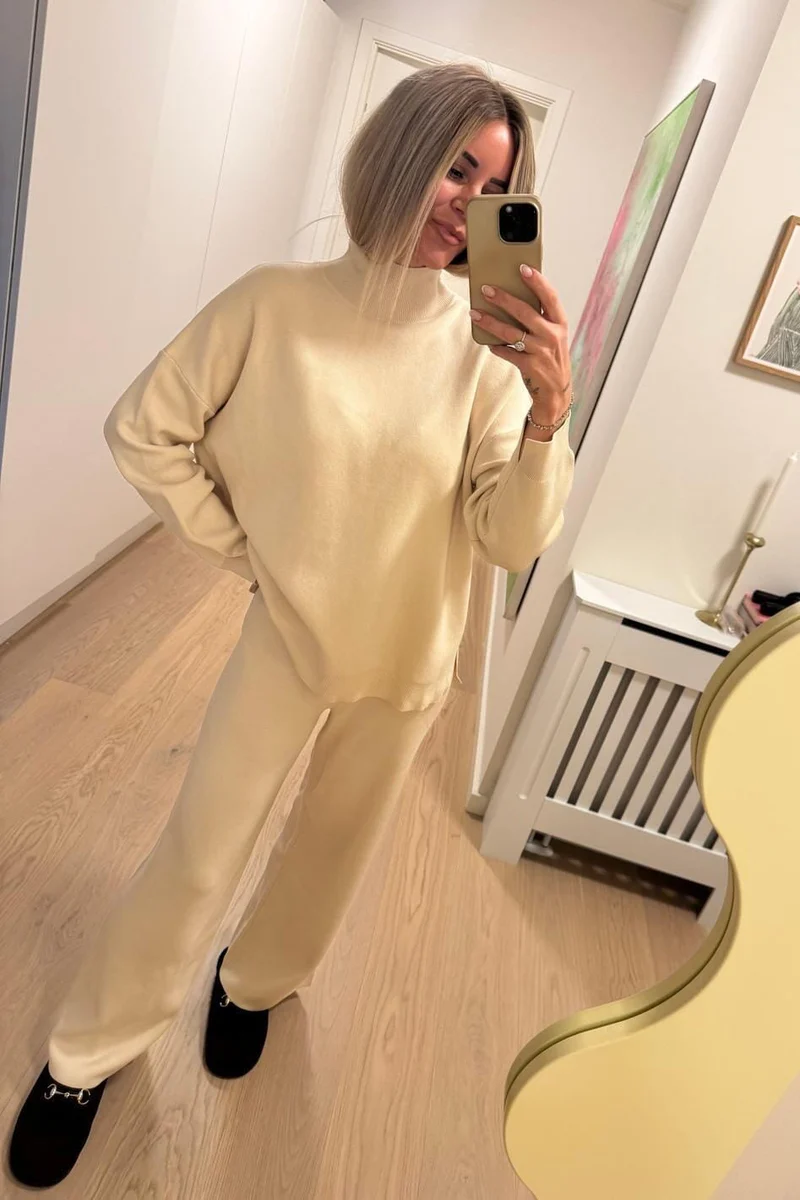Valentin Studio - Comfy Knit Pants 169310 - 122 - Creme