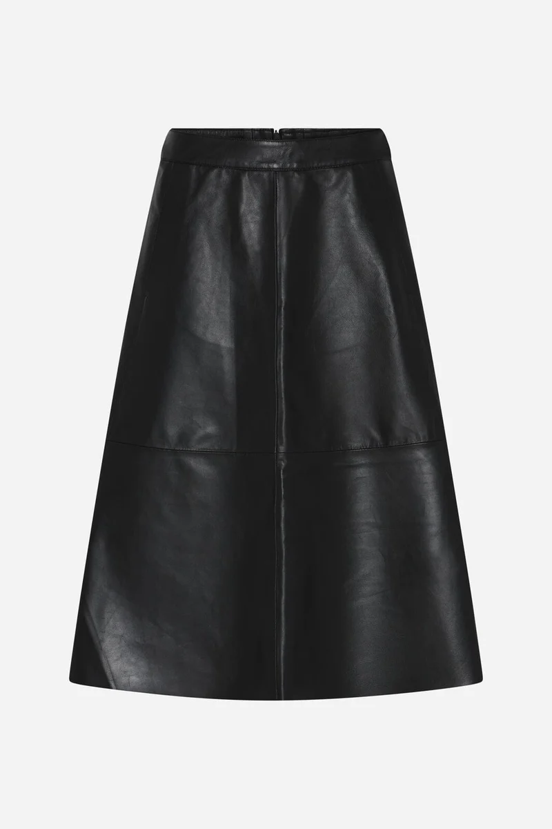 Bruuns Bazaar - Softibbireni Leather Skirt Bbw5202 - Black