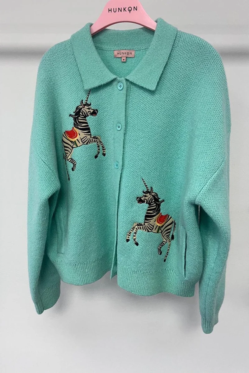 Hunkøn - Alfie Knit Cardigan 26622 - Mint
