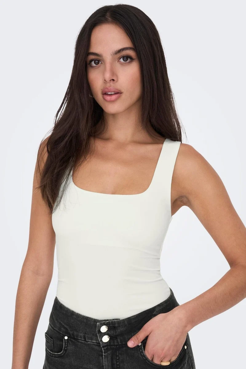 Only - Onlea S/L 2-Ways Fit Top - 4141435 Cloud Dancer