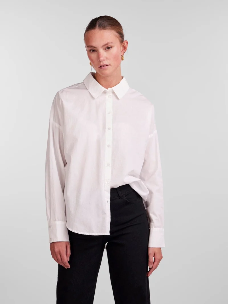 Pieces - Pctanne Ls Loose Shirt - 4121209 Cloud Dancer