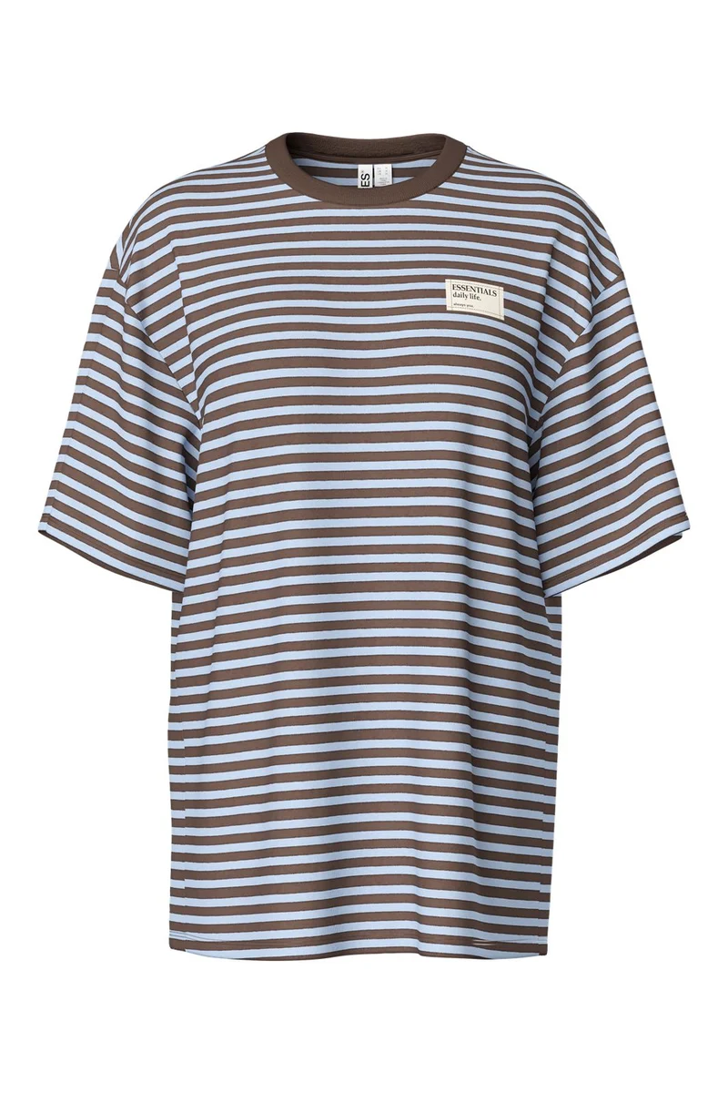 Pieces - Pcsadie Ss T-Shirt - 5185440 Hot Fudge Cashmere Blue