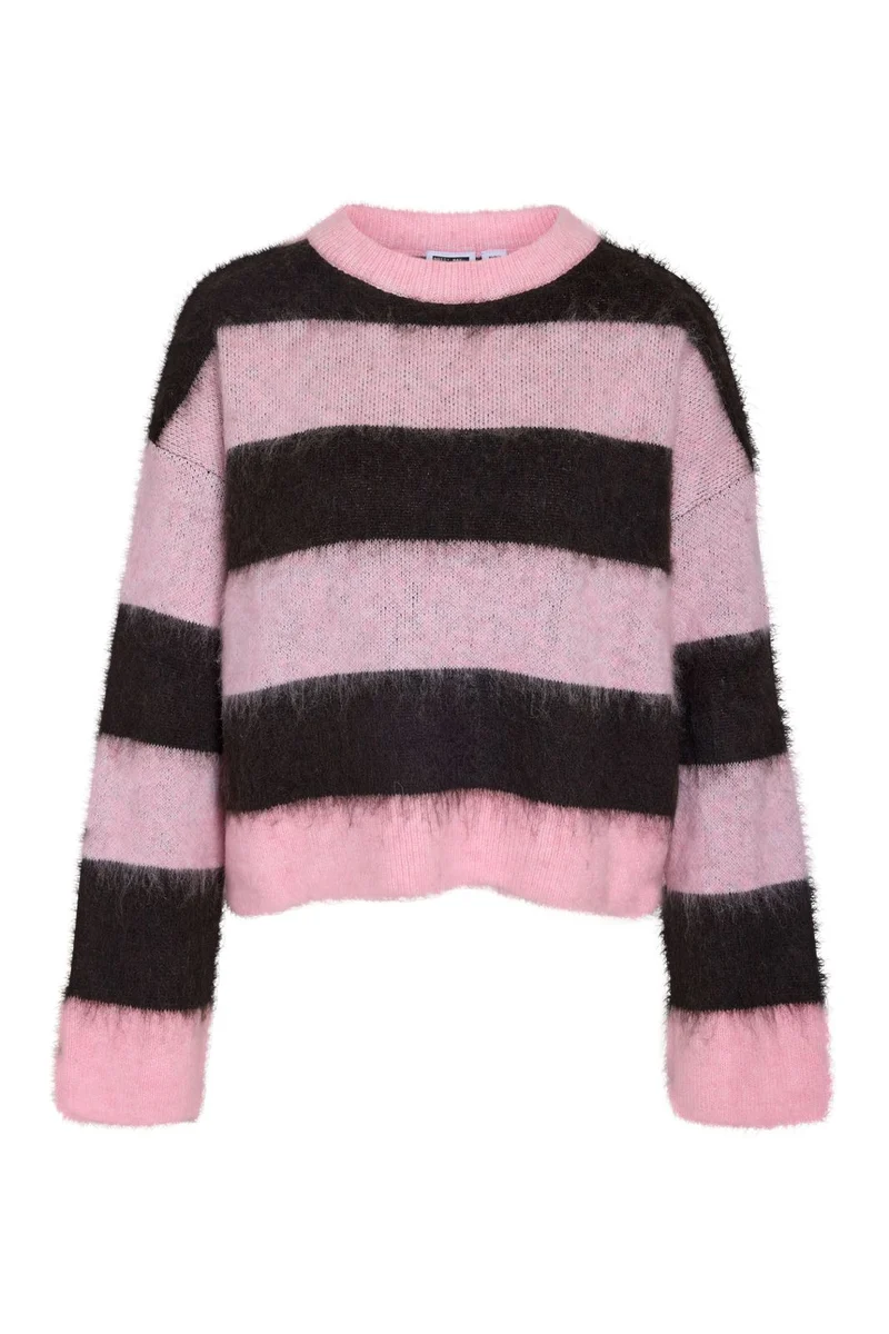 Noisy May - Nmsoff L/S O-Neck Knit - 5149943 Romance Rose Chocolate Brown