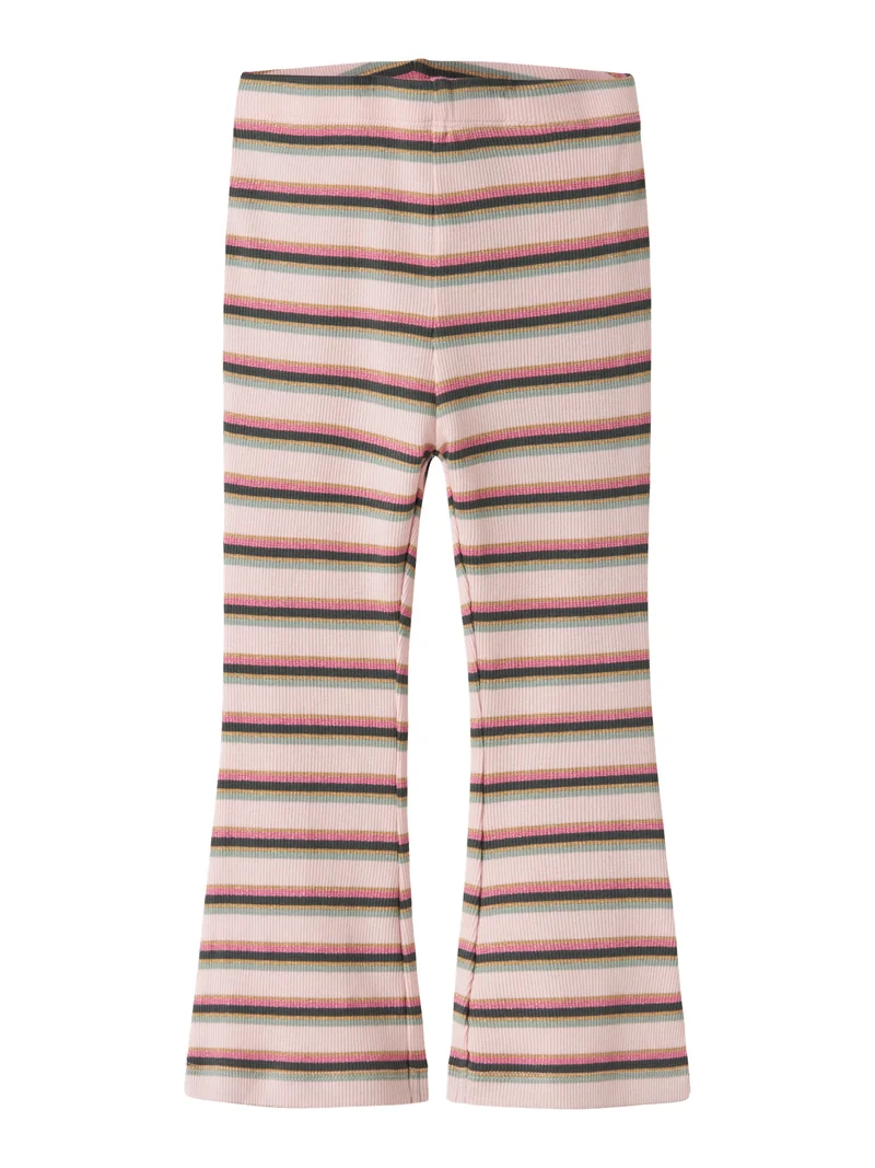 Laverne Randiga Ribbade Flared Leggings Med Glitterdetaljer