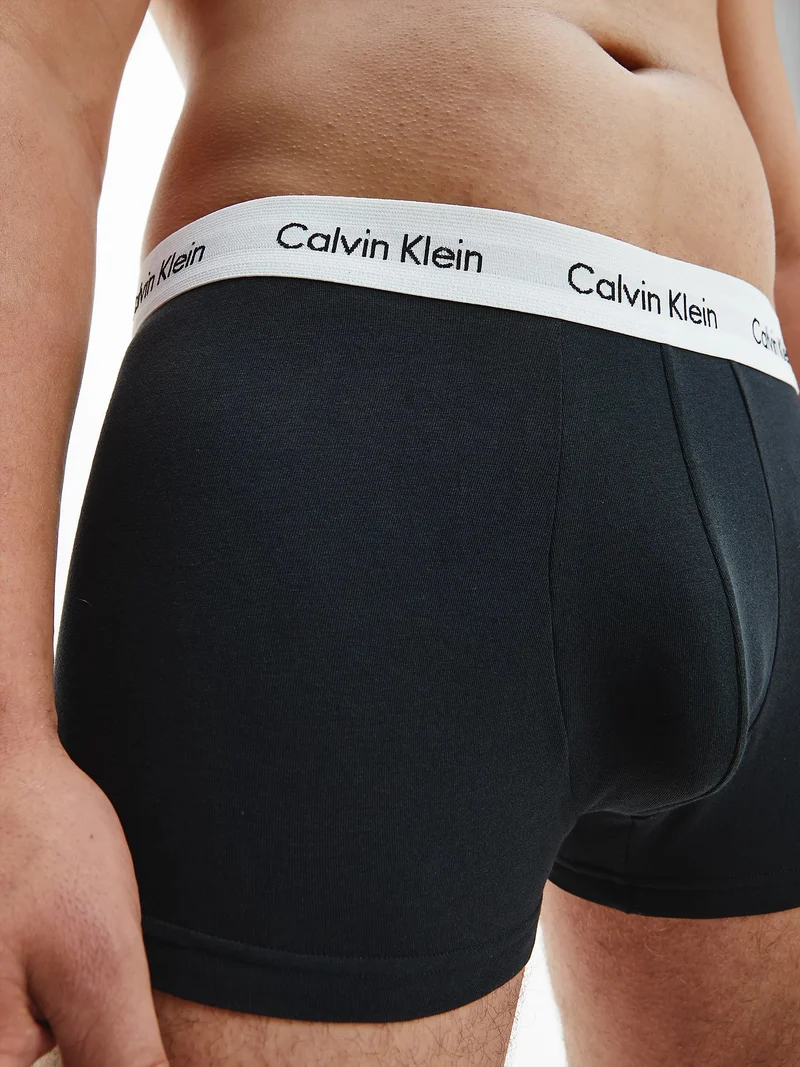 CALVIN KLEIN 3P Icon Cotton Stretch Trunks - Black