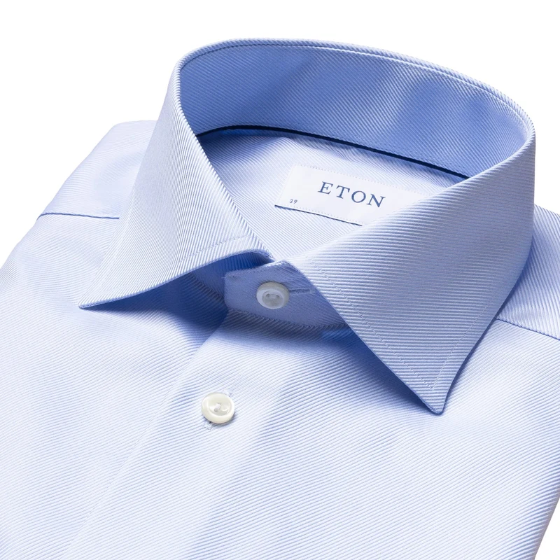 ETON Textured Twill Shirt Slim - Blue