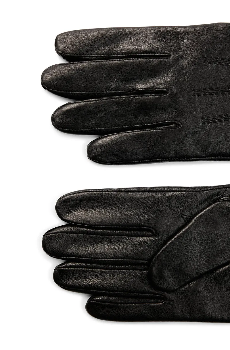 BOSS Hainz Leather Gloves - Black
