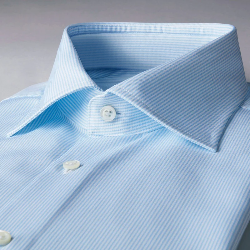 STENSTRÖMS Twill Thin Striped Shirt Slimline - Blue