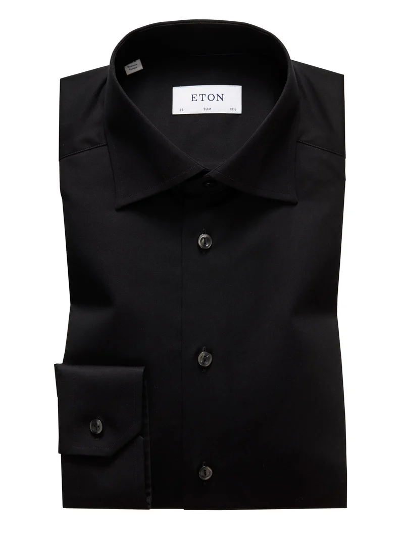 ETON Signature Twill Shirt Slim - Black