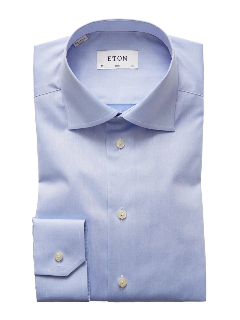 ETON Signature Twill Shirt Slim - Blue