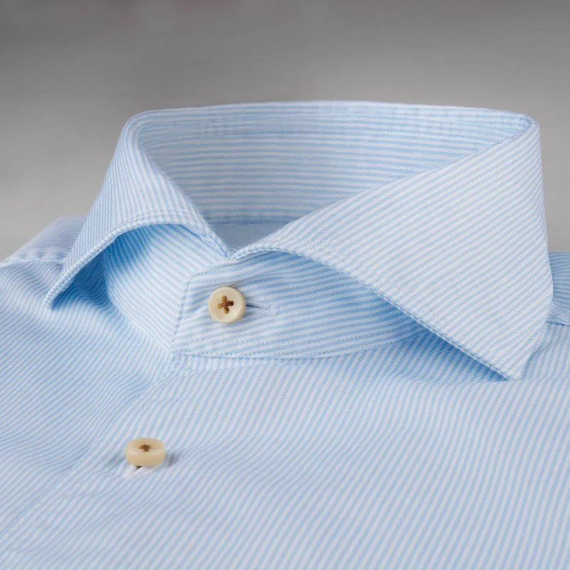 STENSTRÖMS Twill Thin Striped Shirt Slimline - Blue