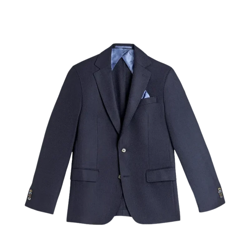 6135 Hopsack Sherman Napoli - Dark Navy Blue