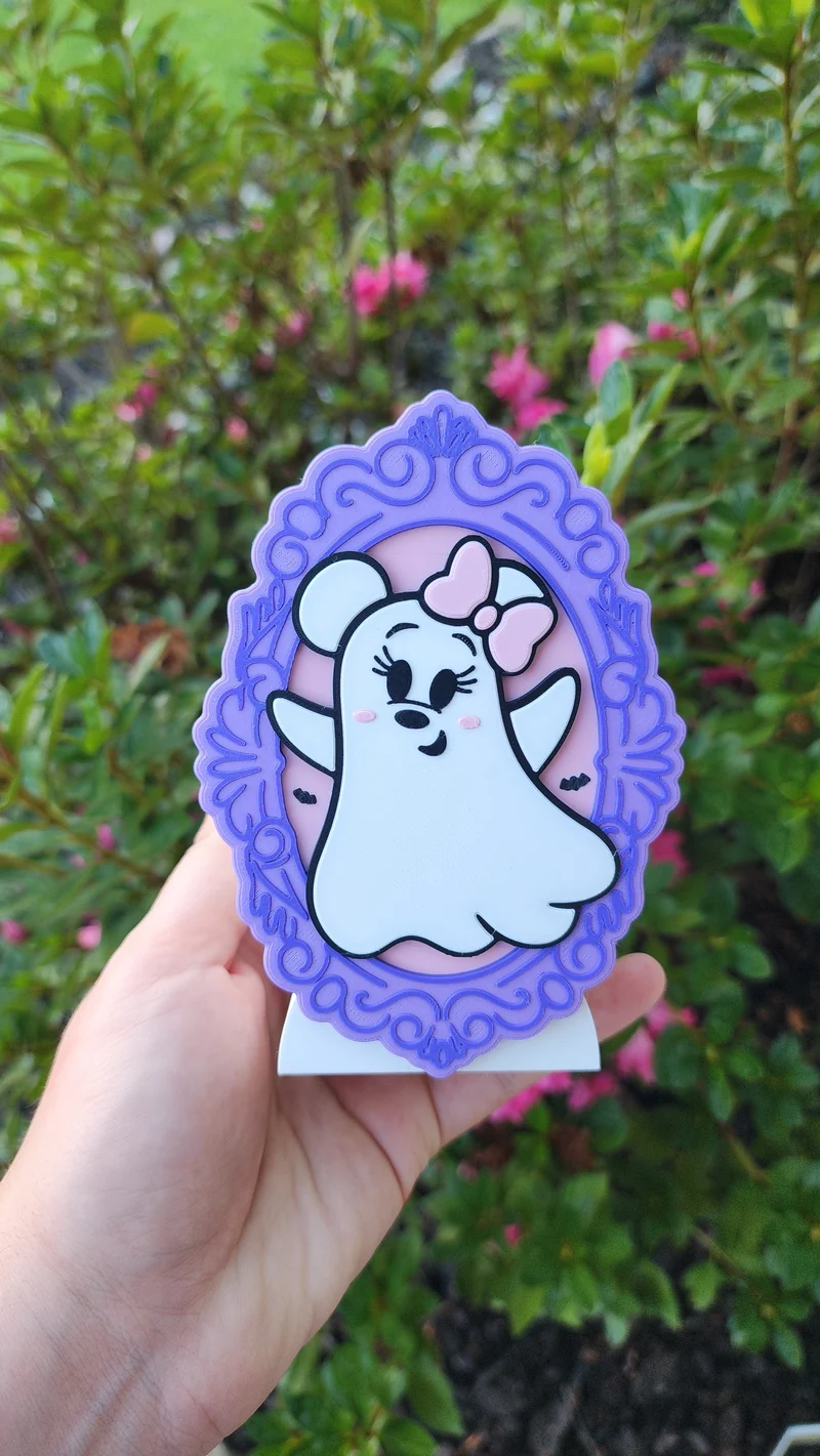 *STL /3MF FILE ONLY* Halloween Girl Ghost Mouse w/ Frame Pen Holder Digital File