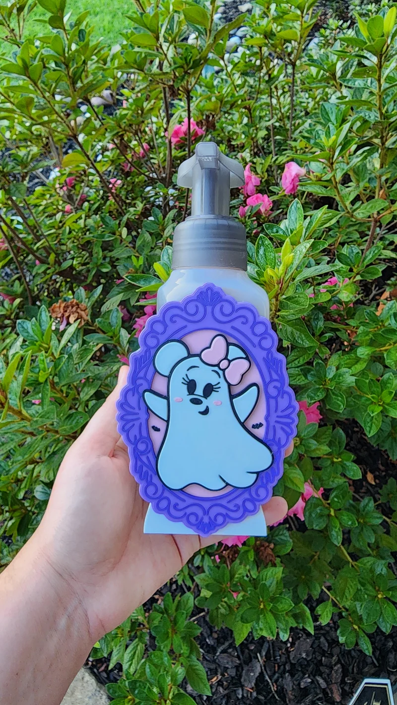 *STL /3MF FILE ONLY* Halloween Girl Ghost Mouse w/ Frame Bath & Body Foam Soap Holder Digital File