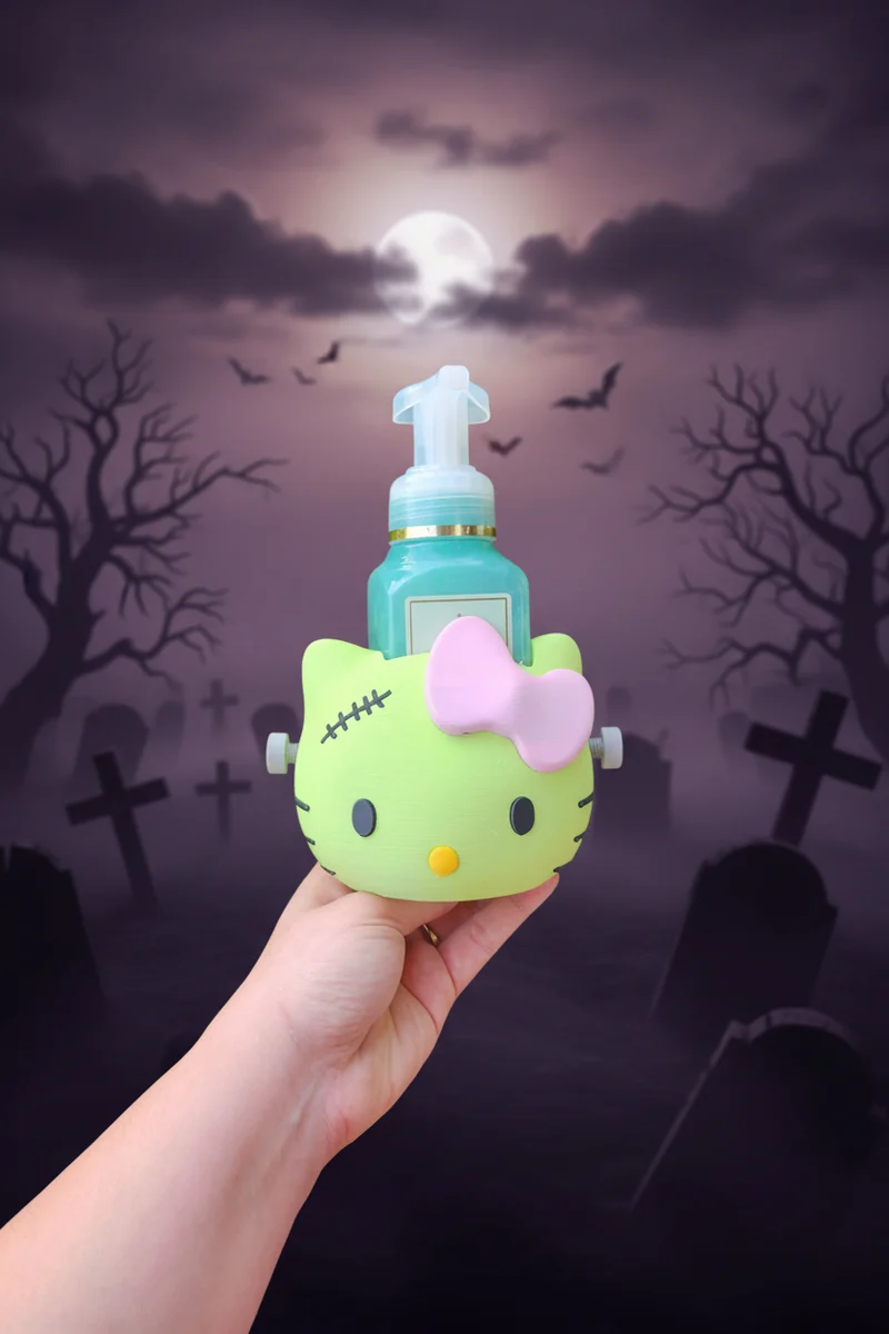Halloween Frankenstein Kitty Bath & Body Foam Soap Holder