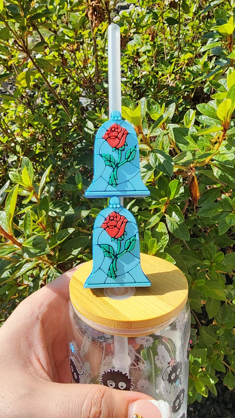 *STL /3MF FILE * Glass Rose Straw Topper 8mm & 10mm