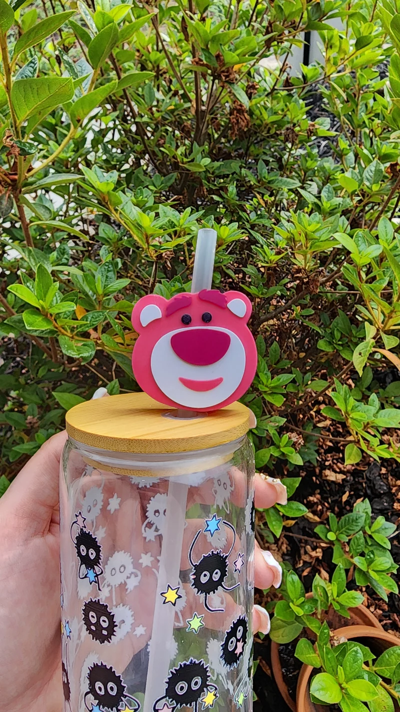 *STL /3MF FILE * Cartoon Bear Straw Topper 8mm & 10mm