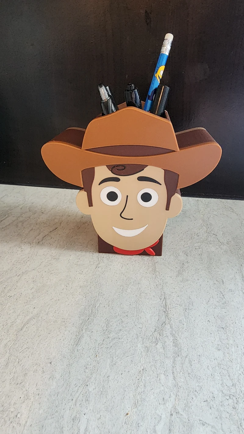 Cartoon Cowboy Sheriff Pen Holder