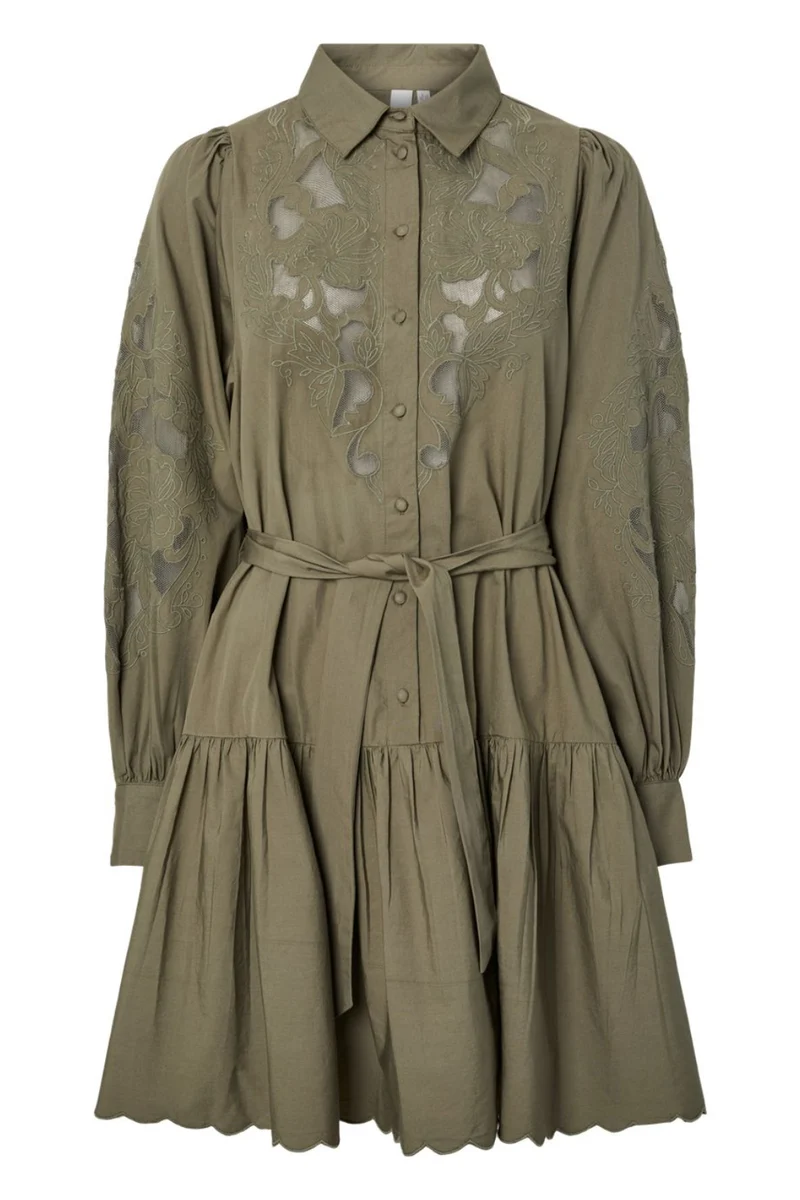 YAS - Yaswillo Ls Shirt Dress - 5005079 Dusty Olive