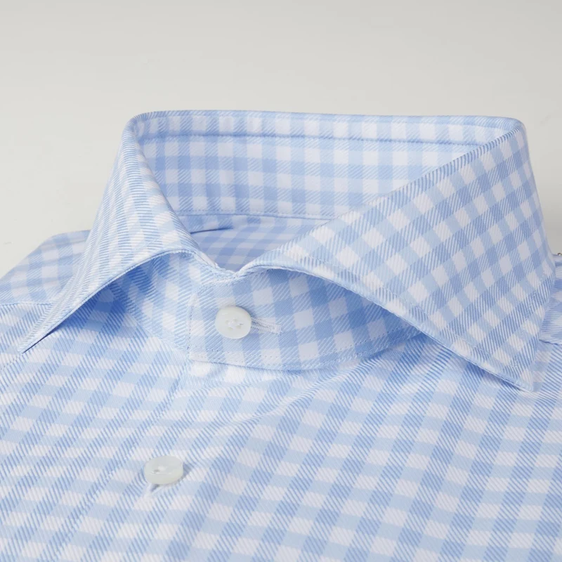 STENSTRÖMS Twill Checked Shirt Regular - Blue