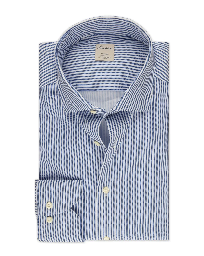 STENSTRÖMS Active Stretch Striped Shirt - Blue
