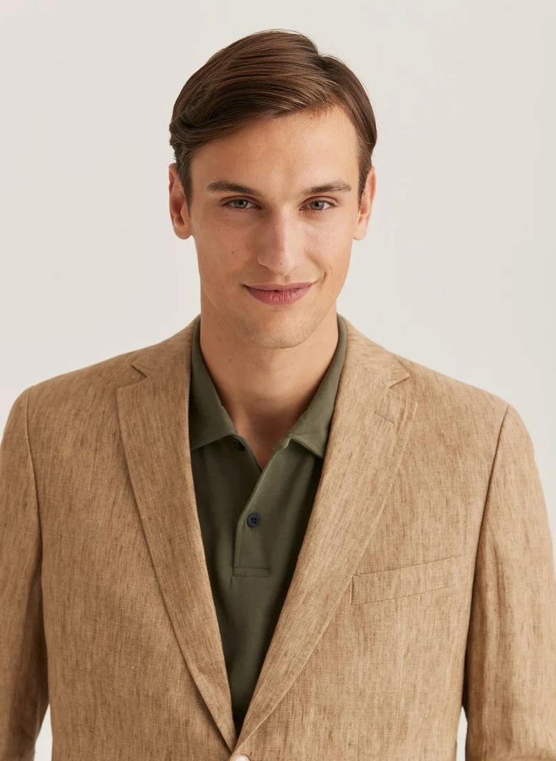 MORRIS Archie Linen Blazer - Khaki