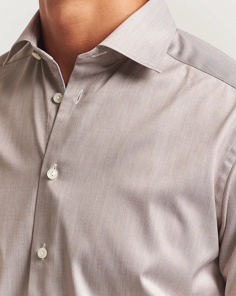 ETON Twill Paspoal Shirt Slim - Beige