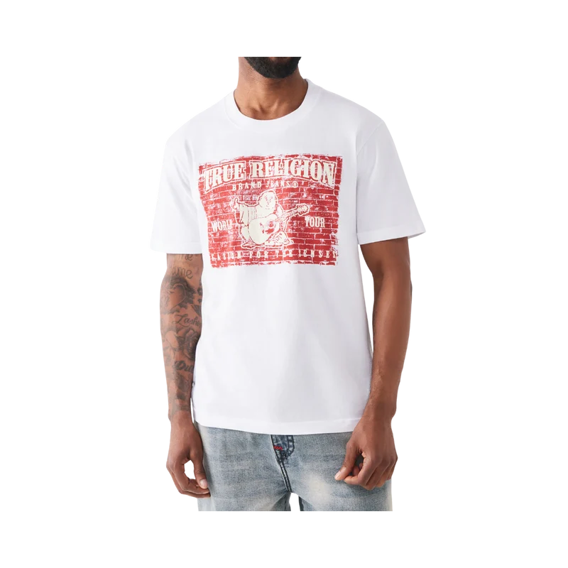 Painted Brick Buddha Tee - Optic White