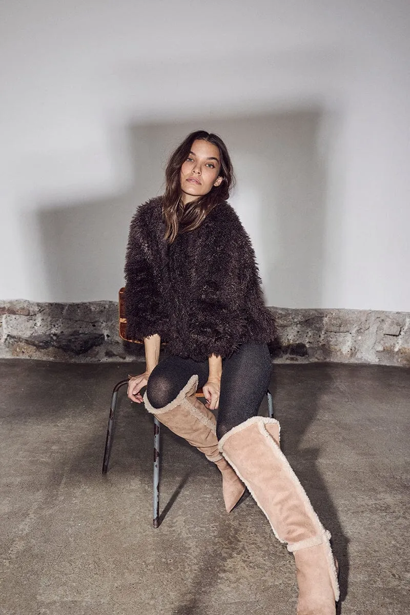 Haute L'Amitié - Lagotto Crop Fur Jacket HL10742 - Mocca