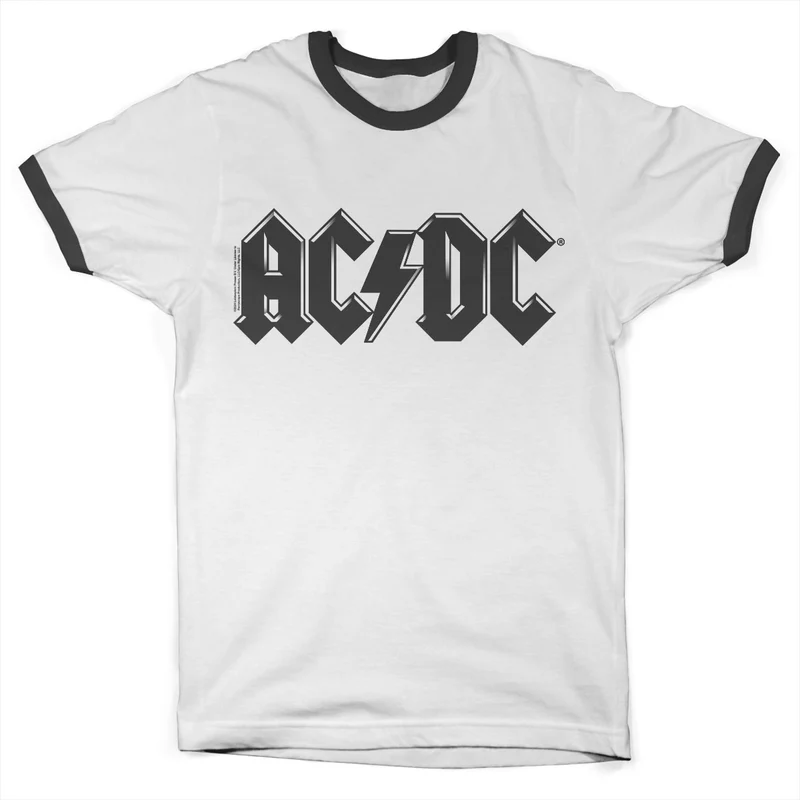 AC/DC Black Logo Retro Ringer Tee