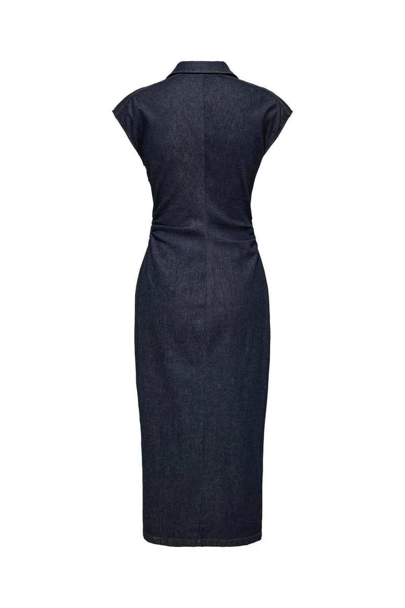 Only - Onlbabe Capsleeve Midi Dress Rinse - 4921304 Dark Blue Denim