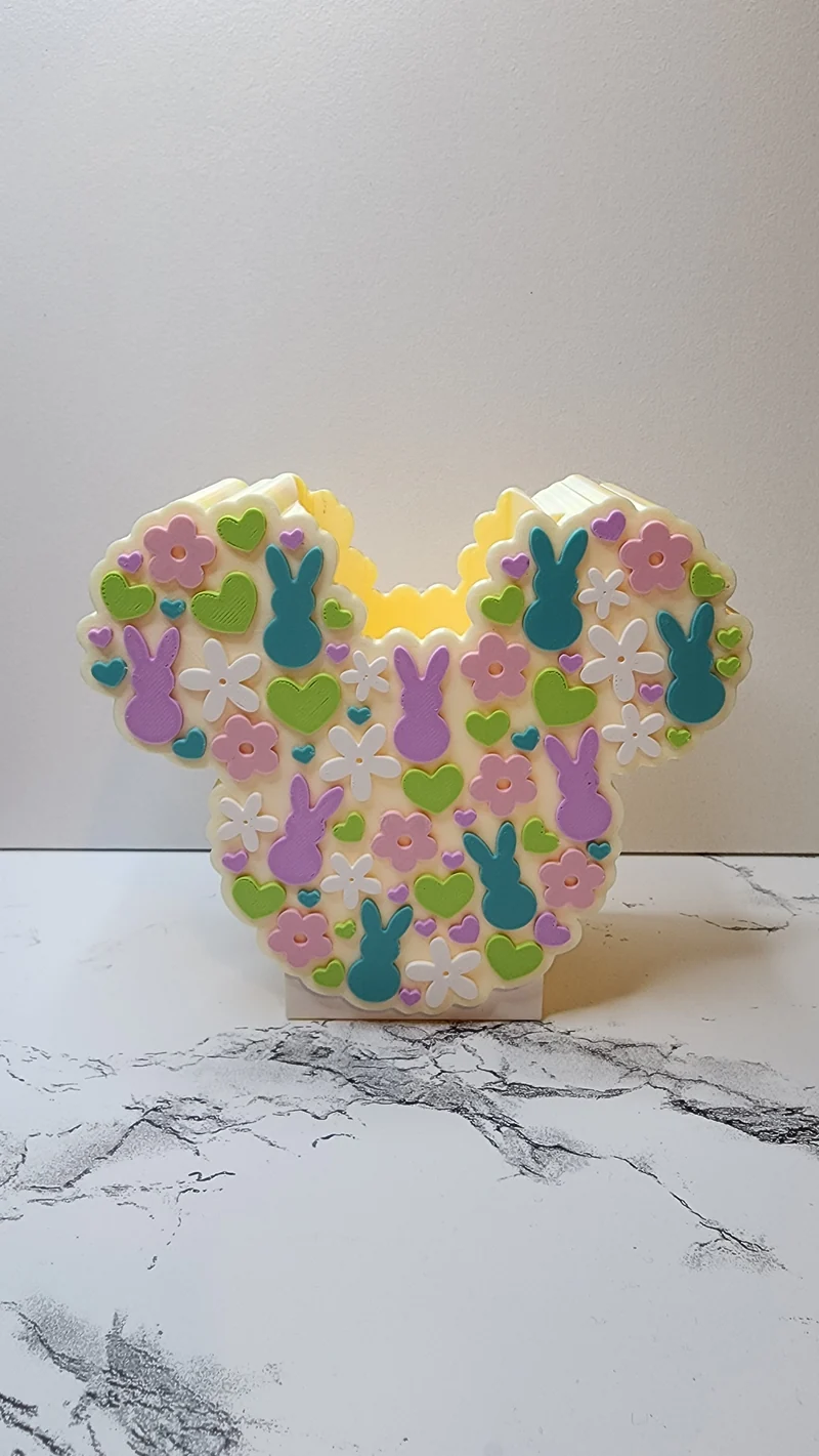 *STL FILE ONLY* Easter Peep Bunnies & Flowers Pen / Pencil Holder