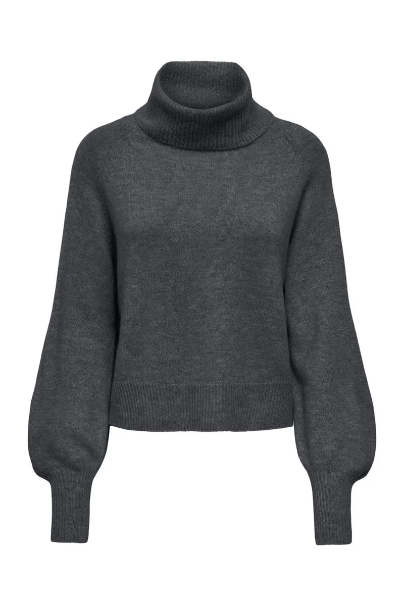Only - Onlolivia Ls Roll Neck Cc Knt - 5101150 Dark Grey Melange
