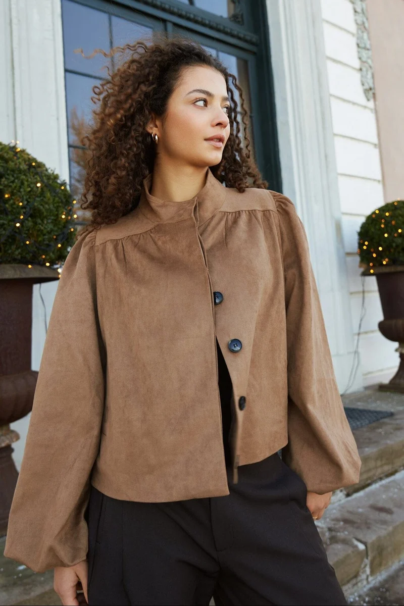 Neo Noir - Tirsa Faux Suede Jacket 168389 - 604 - Cognac