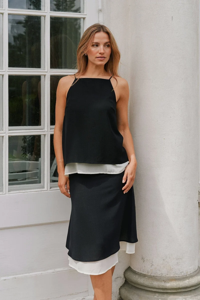 Neo Noir - Toril Chiffon Top 168485 - 100 - Black