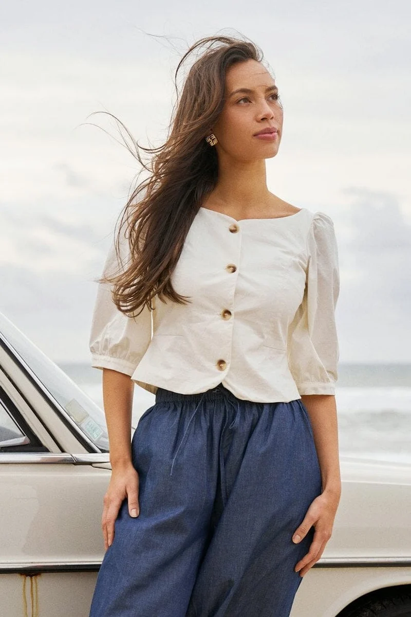 Neo Noir - Jeannie Twill Blouse 167719 - 121 - Off White