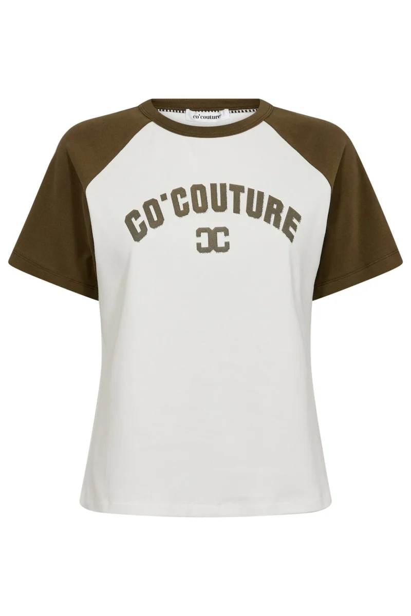 Co´Couture - Edgecc Block Tee 33169 - 1169 - Offwhite Military Olive