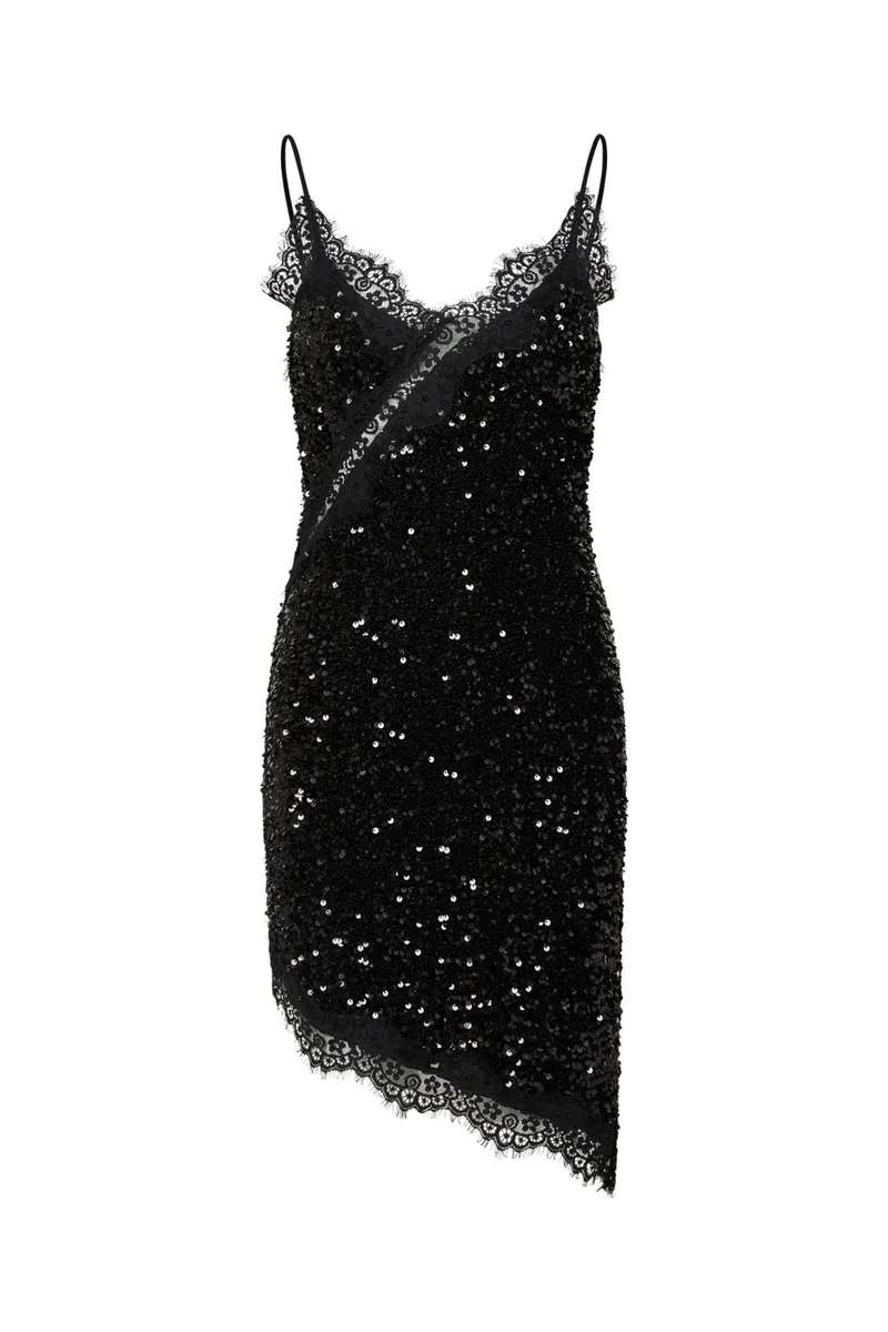 Pieces - Pckammy Strap Lace Dress - 5130875 Black Black Sequins